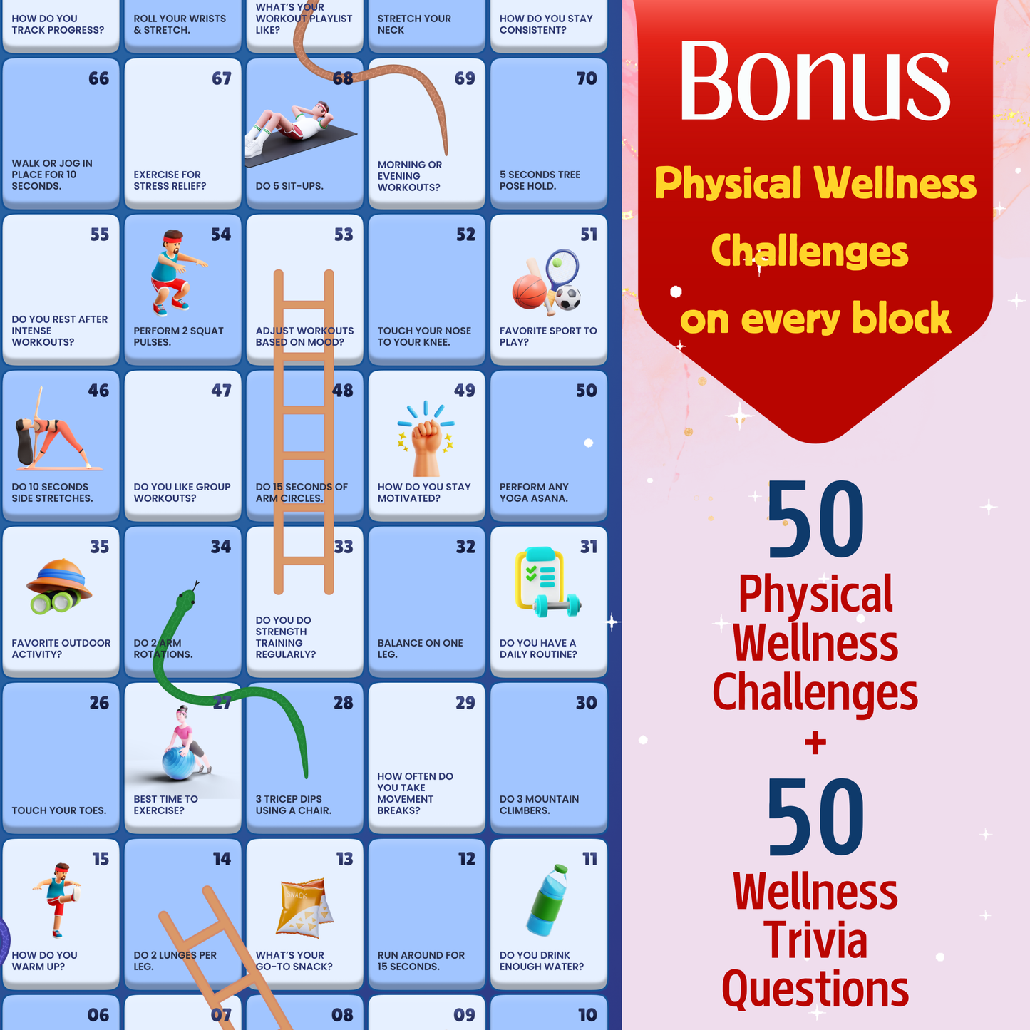 Physical Wellness Snakes & Ladders | Download Now